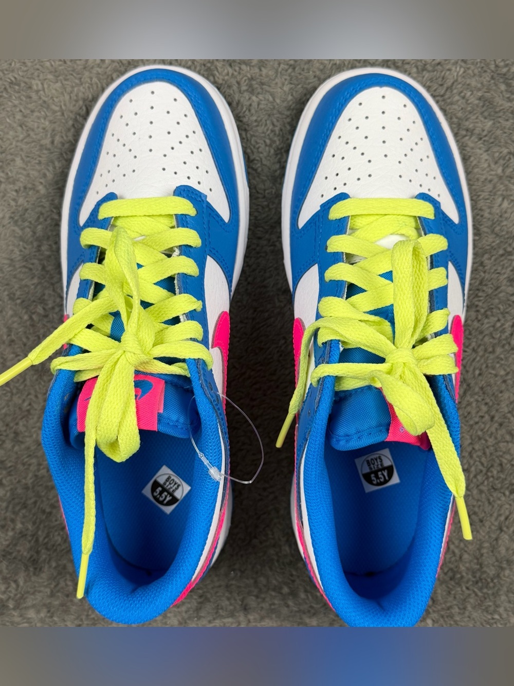 Nike Dunk Low Shoes Womens Size 7 Photo Blue Hyper Pink Sneakers 5.5Y IB7747-406 - Picture 3 of 12